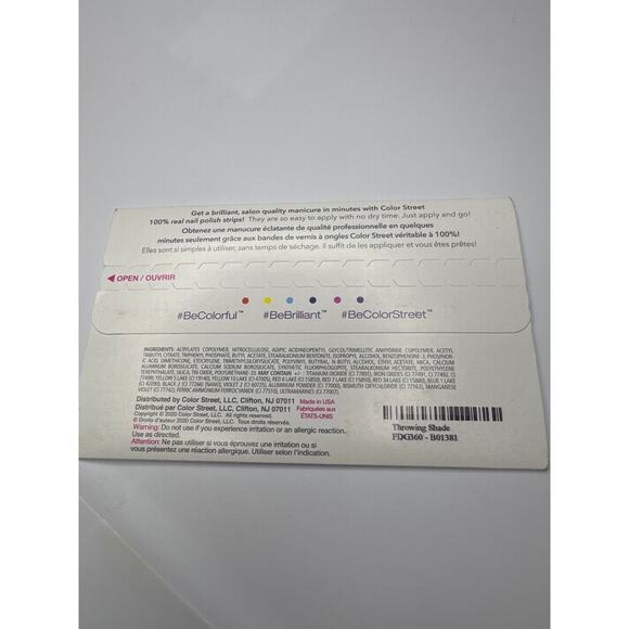 NWT Color Street “Throwing Shade” Silver Glitter Rainbow Gradient Nail Strips - Picture 4 of 4